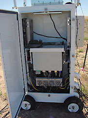 inside one of the environmental enclosures